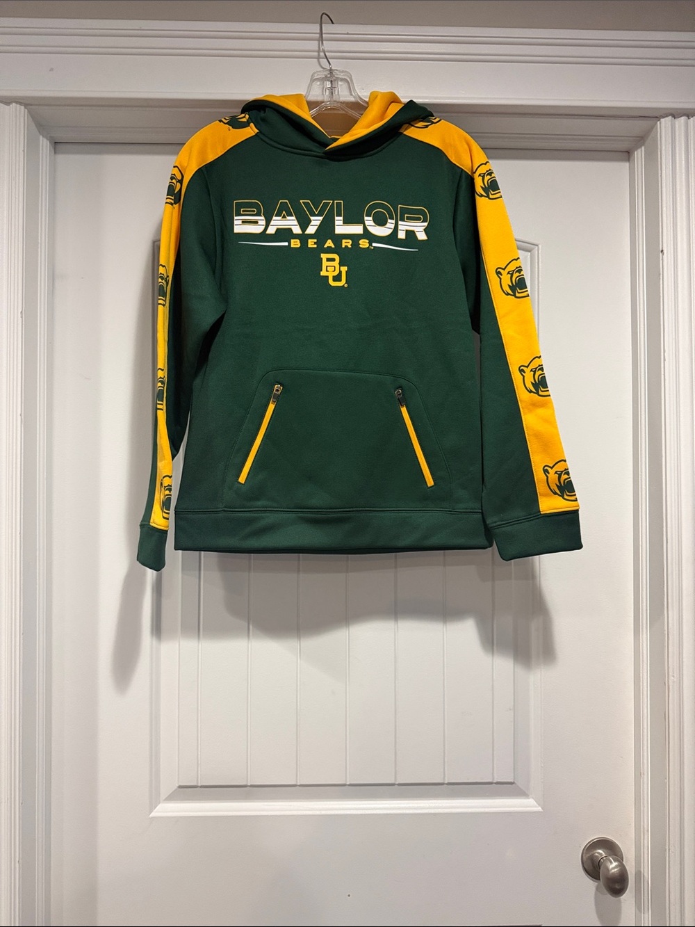 Bears Green & Gold Hooded Sweatshirt - Size M( 12/14) Youth .